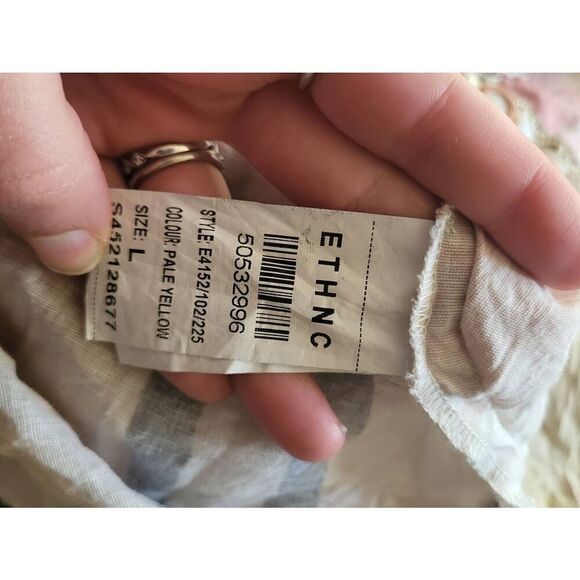 ETHNC Kurta Salwar Set Abstract Art Print Lace Shell Linen Cotton Flowy - Picture 7 of 9